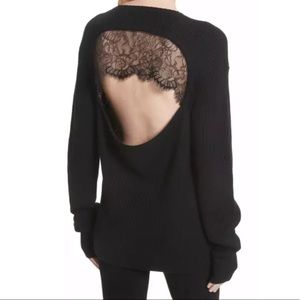 L'AGENCE Antonio Lace Back Wool Sweater